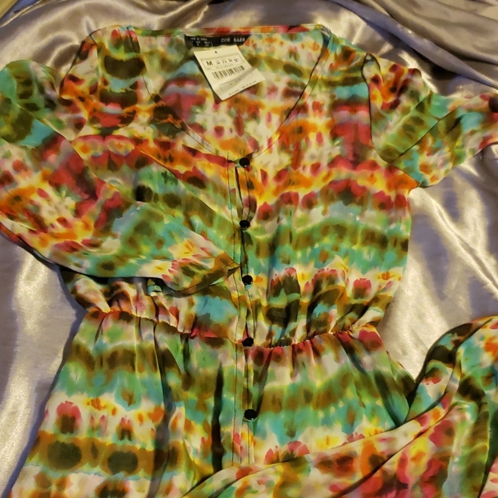 Tie dye boutique sheer maxi